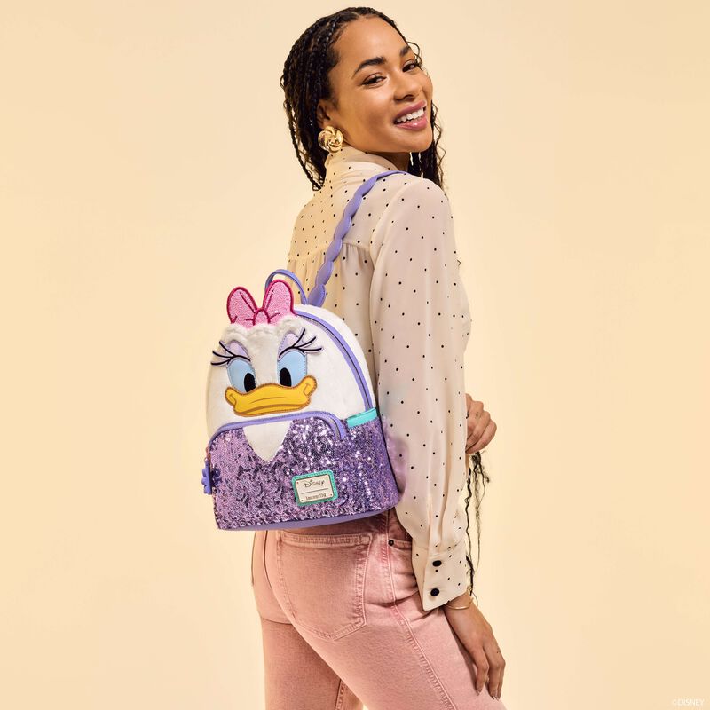 Daisy Duck 85th Anniversary Sequin Plush Cosplay Mini Backpack LFlifestyle1 view 2