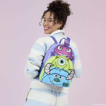 Monster’s, Inc. Sulley, Mike, & Randall Triple Pocket Mini Backpack LFlifestyle1 Monsters, Inc. Sulley, Mike, & Randall Triple Pocket Mini Backpack, Image 2