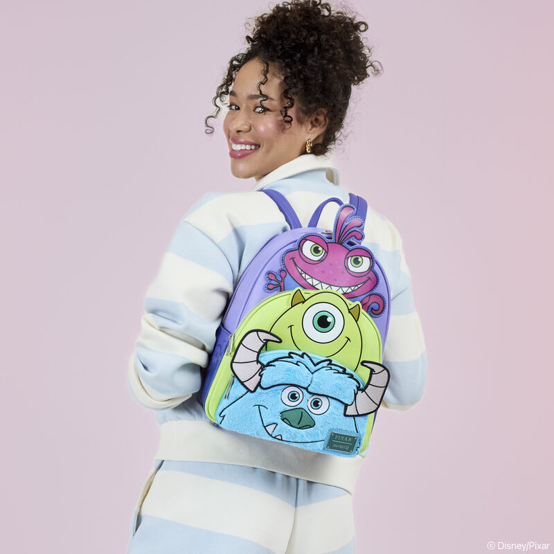 Monster’s, Inc. Sulley, Mike, & Randall Triple Pocket Mini Backpack LFlifestyle1 view 2