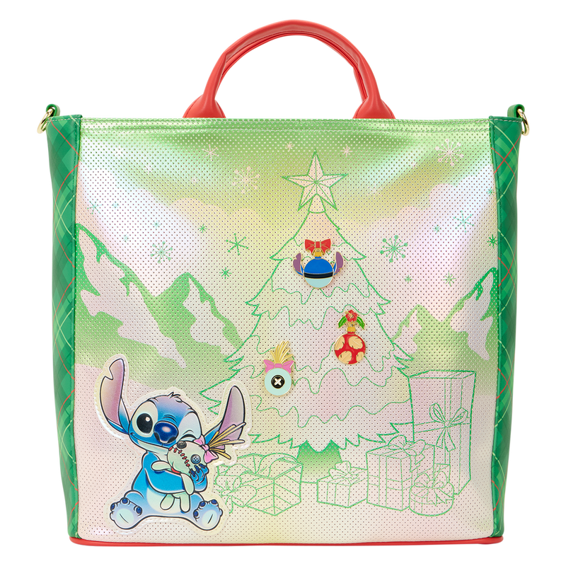 Lilo & Stitch Holiday Tote Pin Trader Crossbody Bag, , hi-res view 1