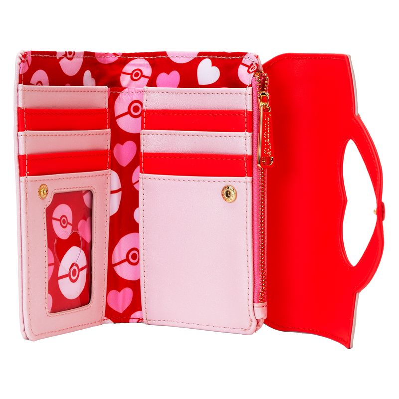 Pok&eacute;mon Exclusive I Choose You Hearts Flap Zip Around Wallet, , hi-res view 6