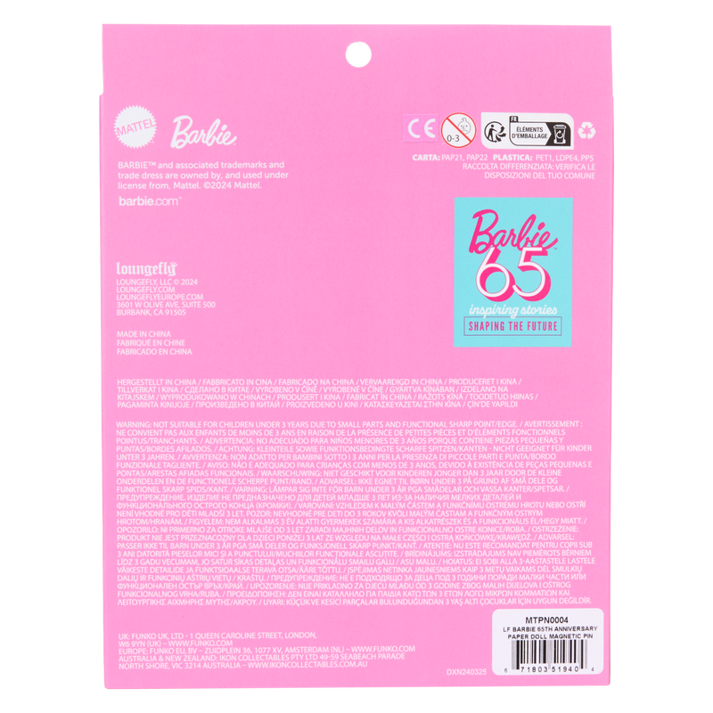 Barbie™ 65th Anniversary Paper Doll Magnetic Pin Set, , hi-res view 7
