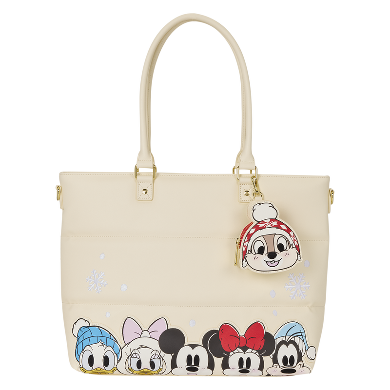 Mickey & Friends Holiday Snow Tote Crossbody Bag with Coin Bag, , hi-res view 1