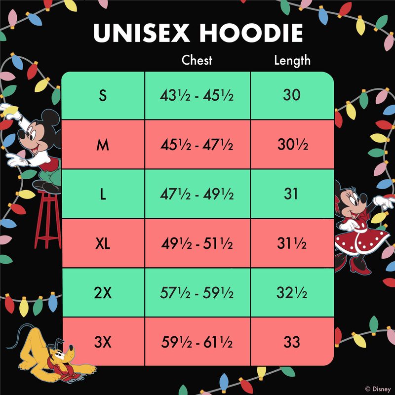 Mickey & Friends Holiday String Lights Glow Unisex Hoodie, , hi-res view 6