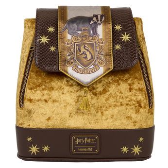 Exclusive Harry Potter Hufflepuff Banner Velvet Mini Backpack,  Exclusive Harry Potter Hufflepuff Banner Velvet Mini Backpack, Image 1
