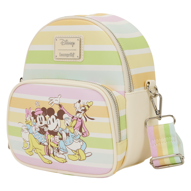 Mickey & Friends Rainbow Stripes Convertible Mini Backpack & Crossbody Bag, , hi-res view 3