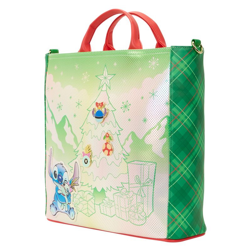Lilo & Stitch Holiday Tote Pin Trader Crossbody Bag, , hi-res view 3