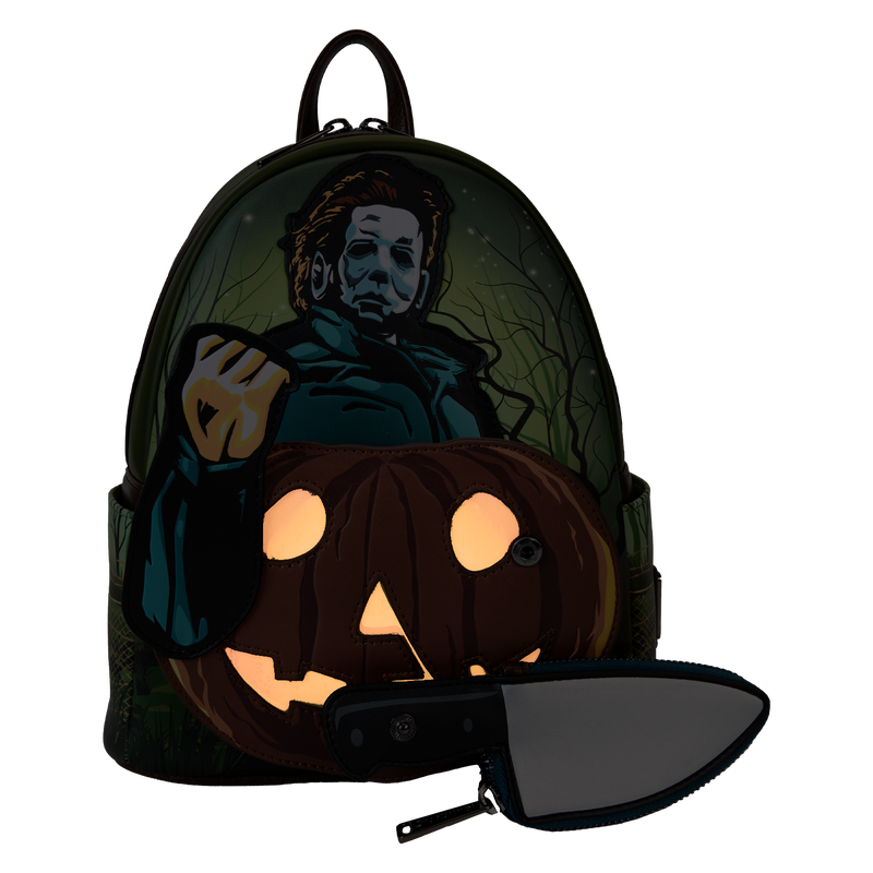 Halloween Michael Myers Pumpkin Glow Mini Backpack With Coin Bag, , hi-res view 6
