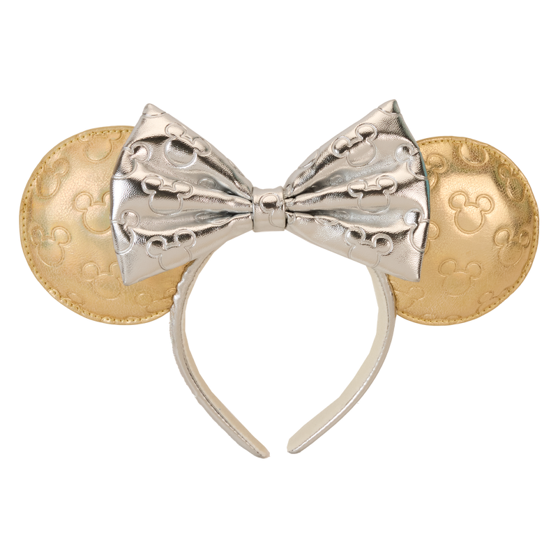 Minnie Mouse Exclusive Metallic Gold & Silver Quilted Ear Headband, , hi-res view 1