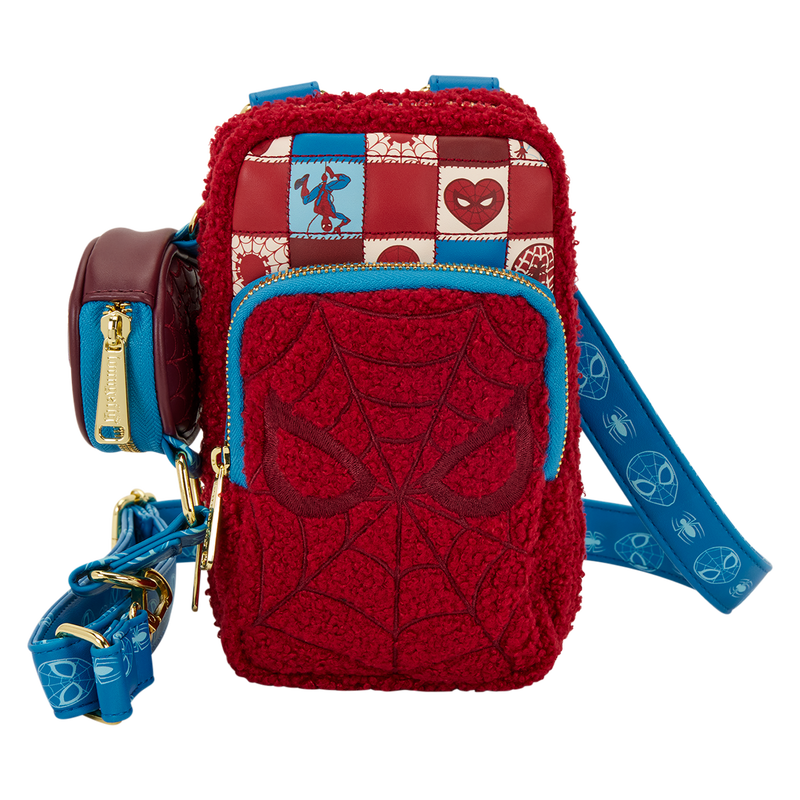 Spider-Man Sherpa Cell Phone Crossbody Bag with Coin Bag, , hi-res view 1