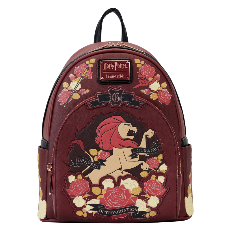 Harry Potter Gryffindor House Floral Tattoo Mini Backpack, , hi-res view 1