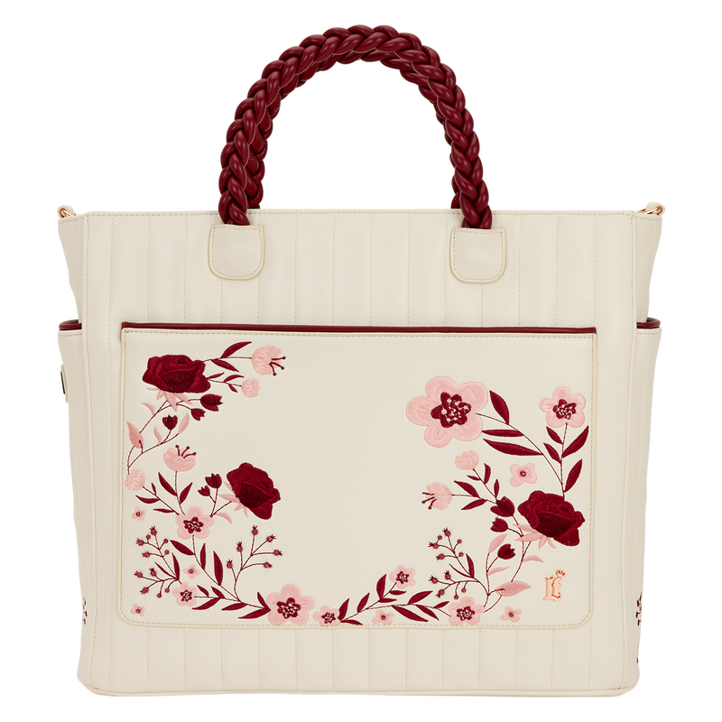 Loungefly Cream & Red Floral Convertible Backpack and Tote Crossbody Bag, , hi-res view 1