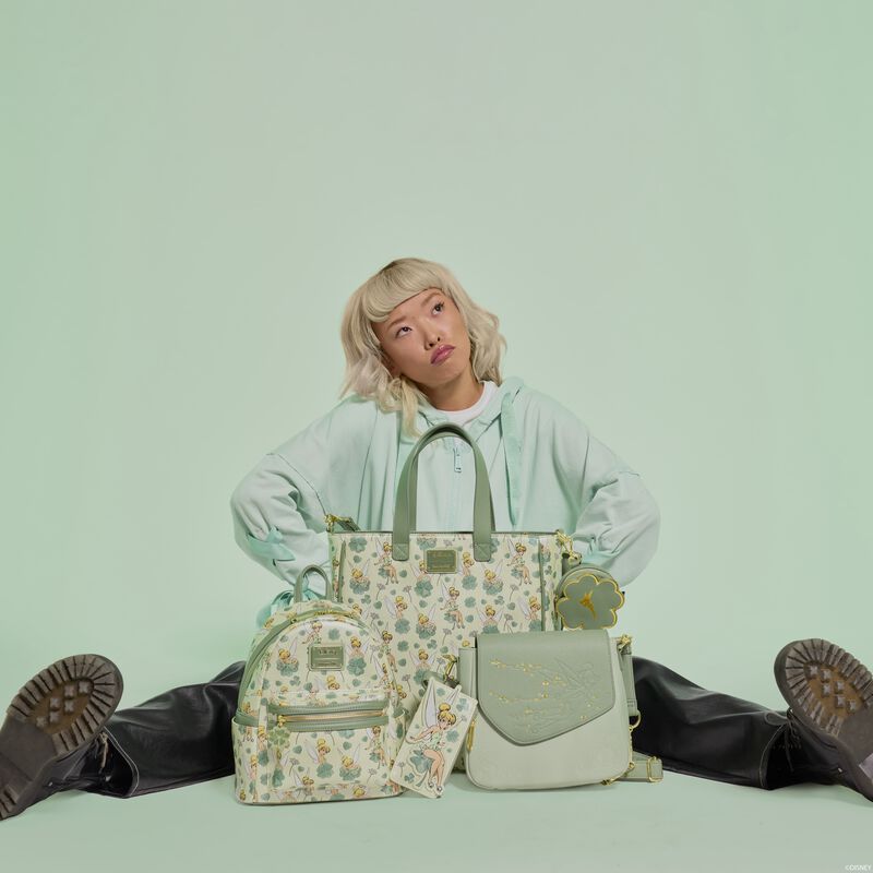 Peter Pan Tinker Bell Clover All-Over Print Tote Crossbody Bag With Coin Bag, , hi-res view 3