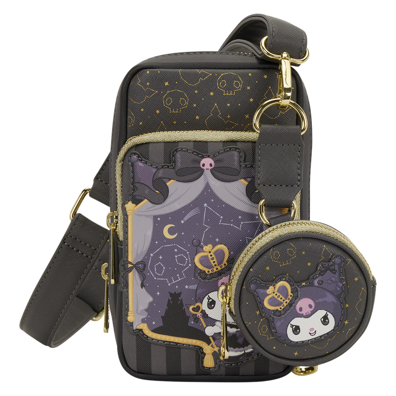 Sanrio Kuromi 20th Anniversary Cell Phone Crossbody Bag with Coin Bag, , hi-res view 7