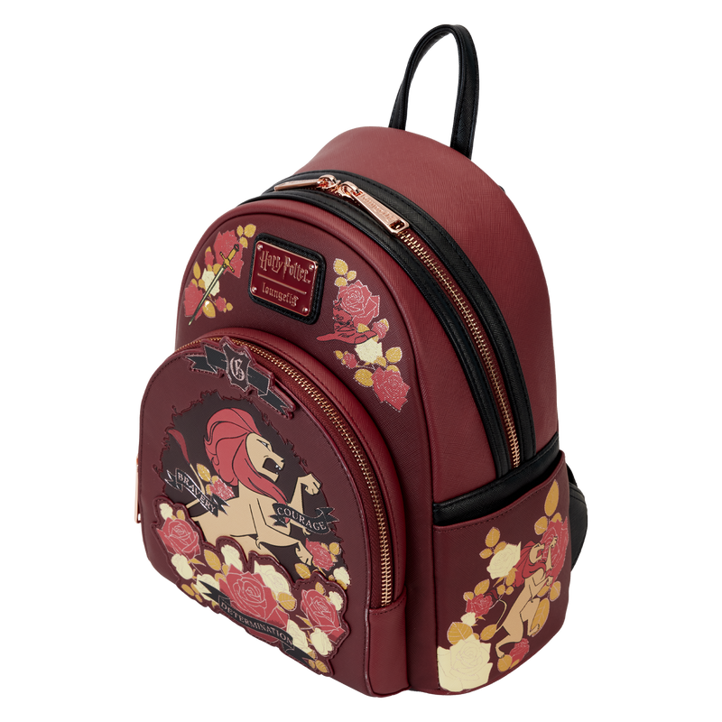 Harry Potter Gryffindor House Floral Tattoo Mini Backpack, , hi-res view 5