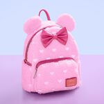 Minnie Mouse Exclusive Hearts Strawberry Scented Sherpa Mini Backpack LFlifestyle1 view 2