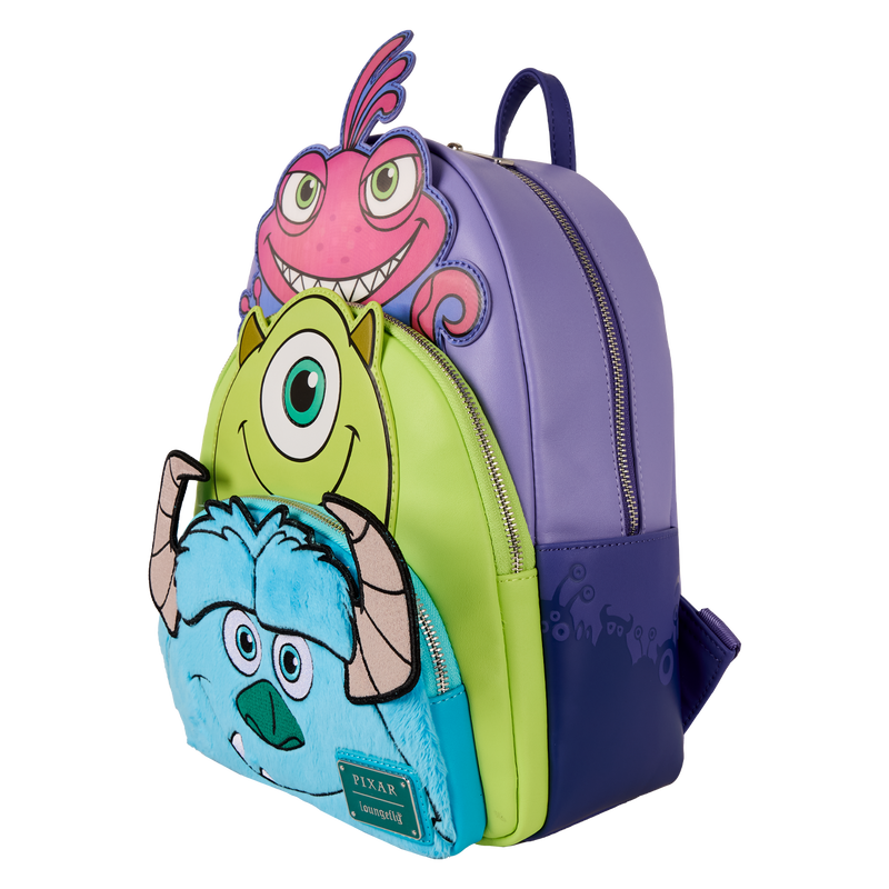 Monsters, Inc. Sulley, Mike, & Randall Triple Pocket Mini Backpack, , hi-res view 6