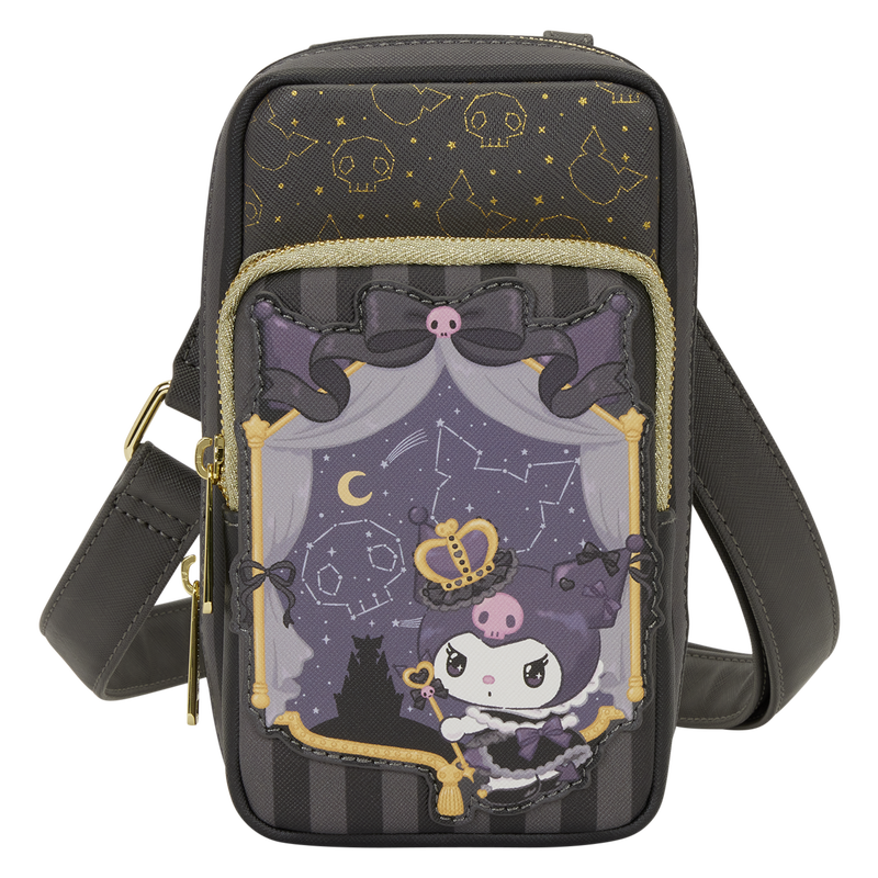 Sanrio Kuromi 20th Anniversary Cell Phone Crossbody Bag with Coin Bag, , hi-res view 1