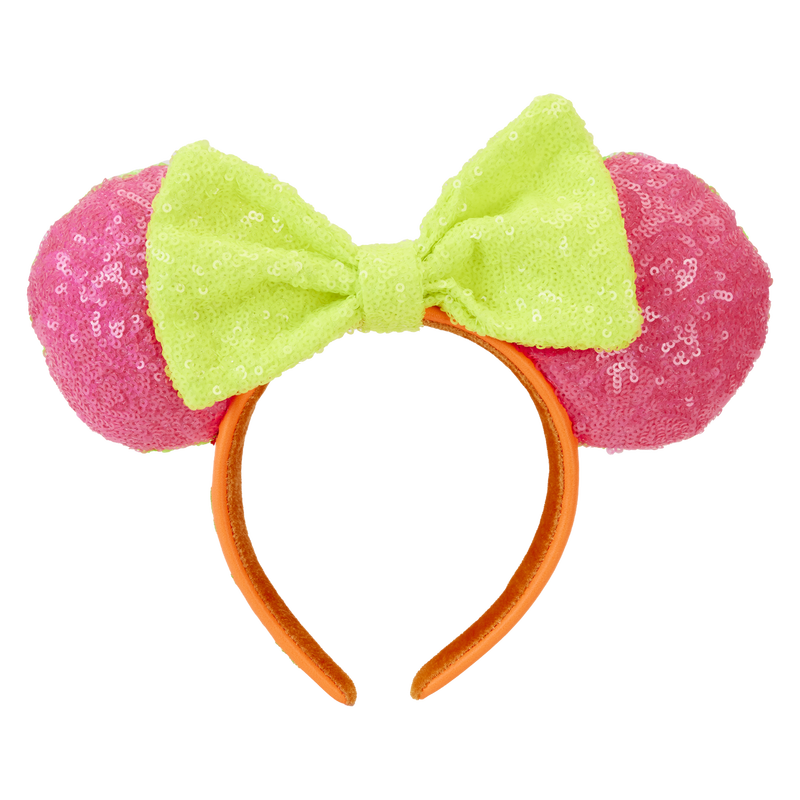 Minnie Mouse Exclusive Color Block Neon Sequin Ear Headband, , hi-res view 1