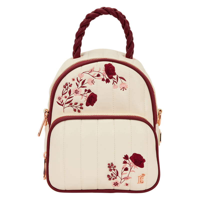 Loungefly Cream & Red Floral Convertible Mini Backpack & Crossbody Bag, , hi-res view 1