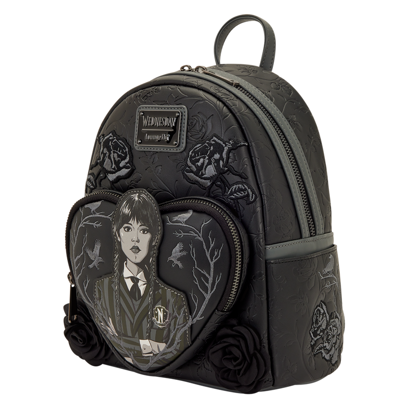 Wednesday Black Roses Mini Backpack, , hi-res view 5