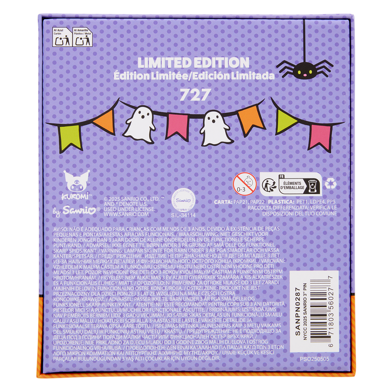 NYCC Limited Edition  Kuromi 3" Collector Box Sliding Pin - Sanrio, , hi-res view 5