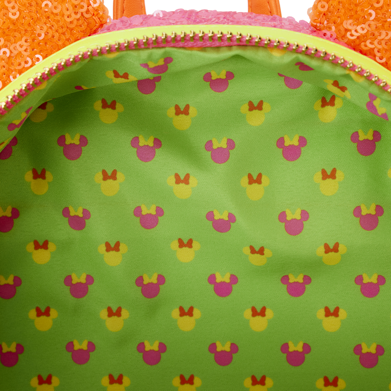 Minnie Mouse Exclusive Color Block Neon Sequin Mini Backpack, , hi-res view 7