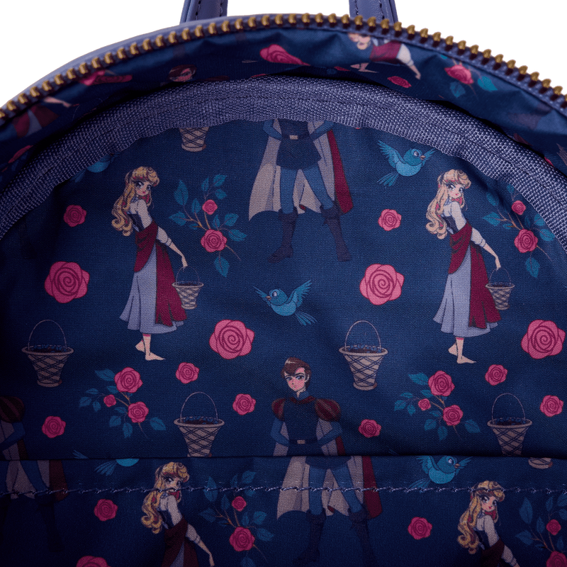 Sleeping Beauty Princess Aurora & Prince Phillip Floral Mini Backpack, , hi-res view 6