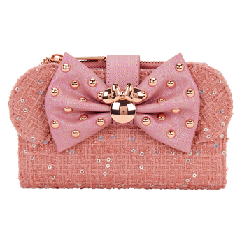Exclusive Minnie Mouse Glitter Tweed Flap Wallet, Image 1