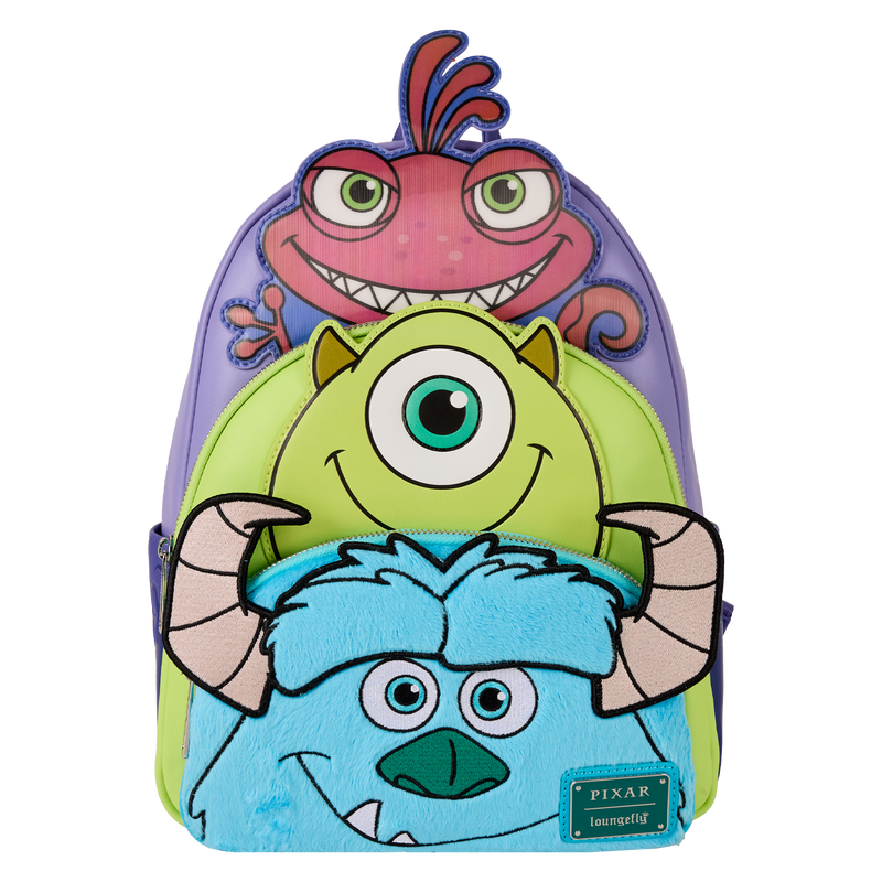Monsters, Inc. Sulley, Mike, & Randall Triple Pocket Mini Backpack, , hi-res view 1