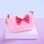 Minnie Mouse Exclusive Hearts Strawberry Scented Sherpa Crossbody Bag LFlifestyle1 view 2