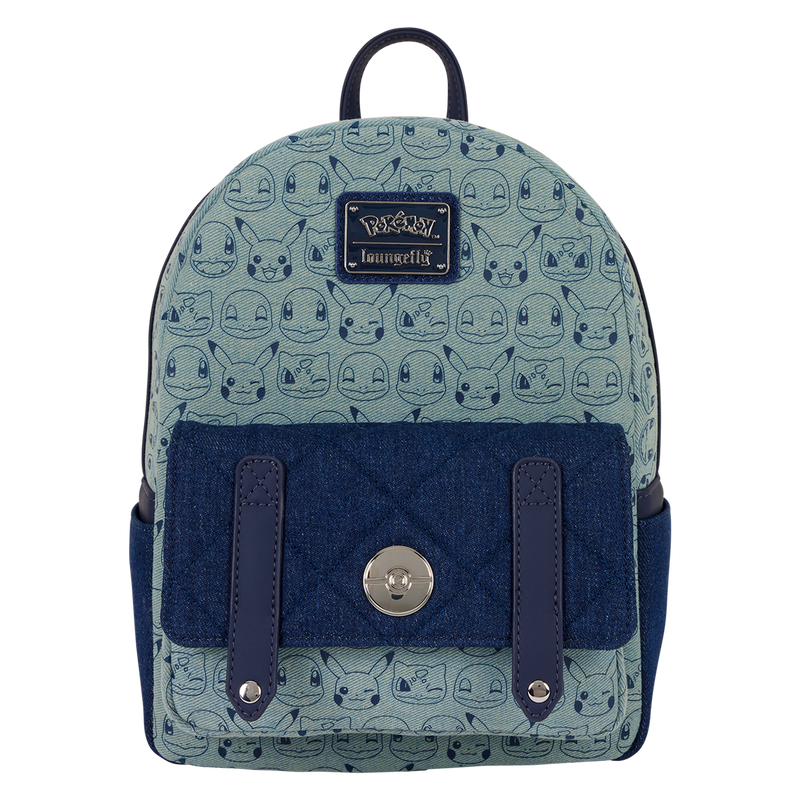 Pokémon Faux Denim All-Over Print Mini Backpack, , hi-res view 1
