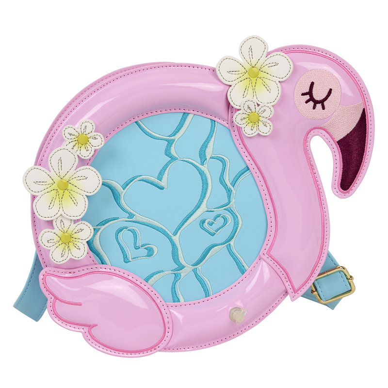 Loungefly Flamingo Pool Float Figural Crossbody Bag with Coin Bag, , hi-res view 1