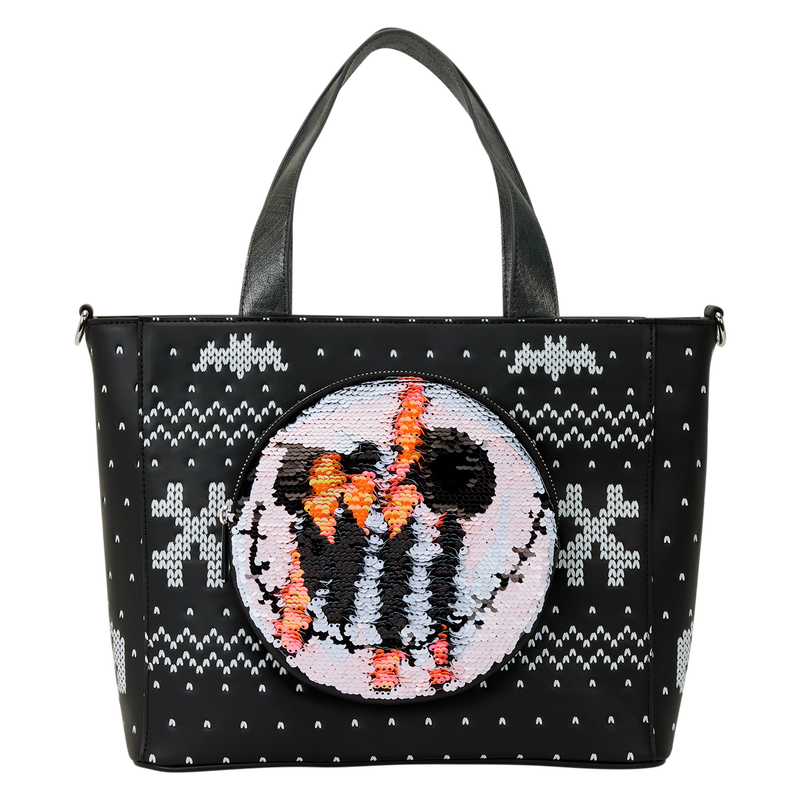 The Nightmare Before Christmas Jack Skellington Reversible Sequins Tote Crossbody Bag with Coin Bag, , hi-res view 6