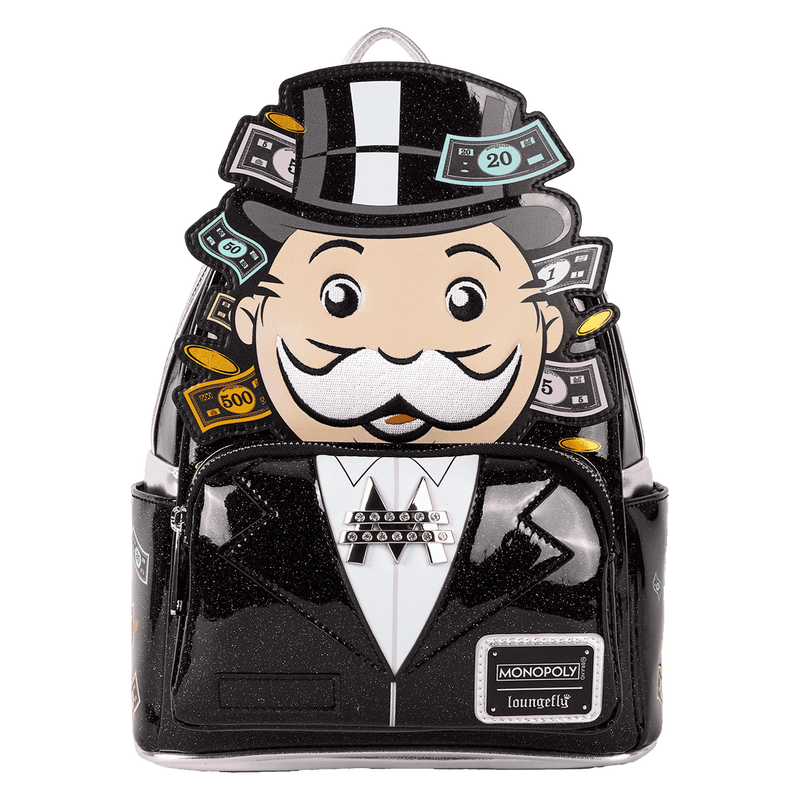 Monopoly 90th Anniversary Pennybags Glitter Cosplay Mini Backpack, , hi-res view 1