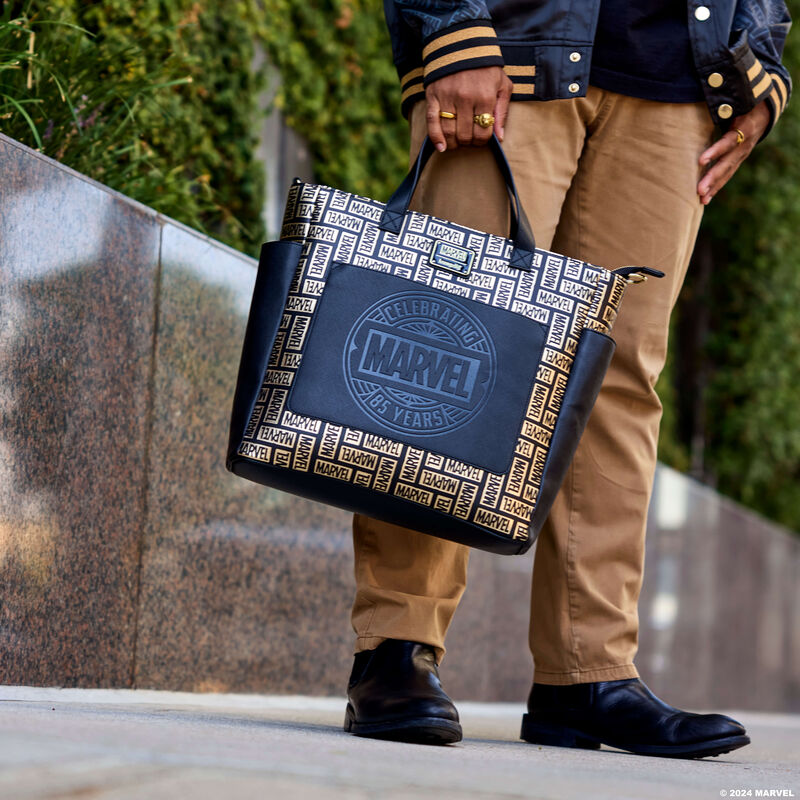 Marvel 85th Anniversary All-Over Print Logo Convertible Backpack & Tote Crossbody Bag LFlifestyle1 view 2