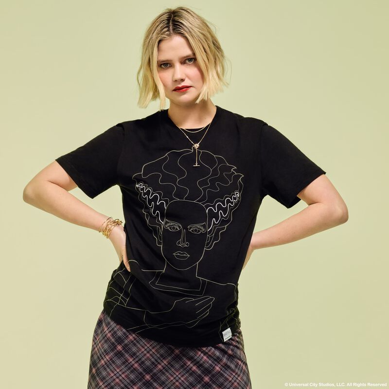 Universal Monsters The Bride Of Frankenstein Unisex Tee LFlifestyle1 view 2