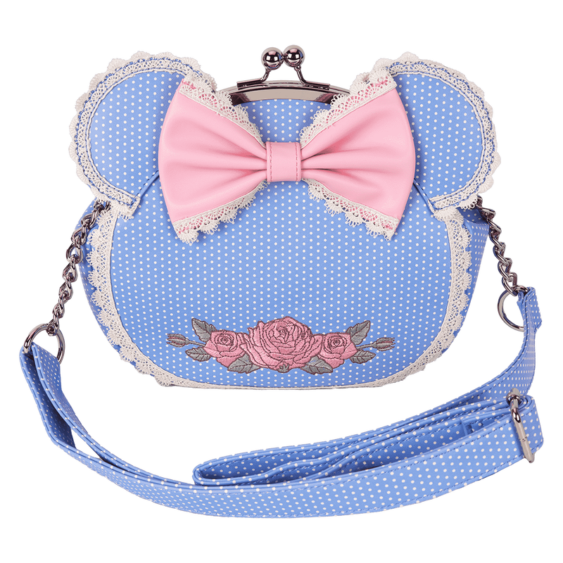 Minnie Mouse Floral and Lace Kisslock Crossbody Bag, , hi-res view 1