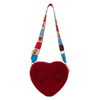 Spider-Man Sherpa Heart Shaped Crossbody Bag,  Spider-Man Sherpa Heart Shaped Crossbody Bag, Image 1