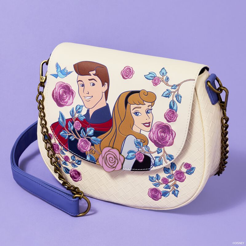 Sleeping Beauty Princess Aurora & Prince Phillip Floral Crossbody Bag LFlifestyle1 view 2