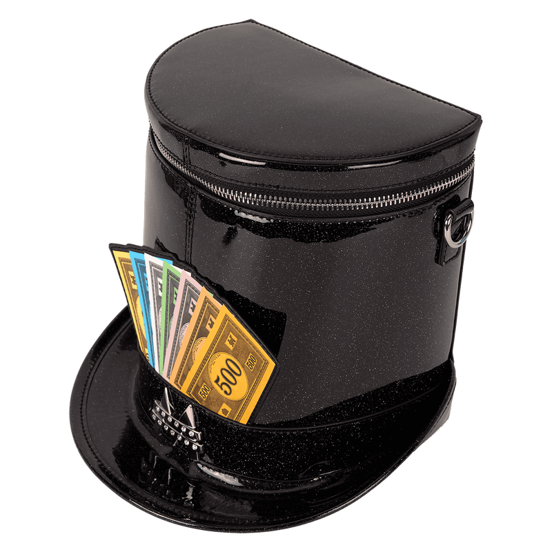 Monopoly 90th Anniversary Top Hat Glitter Figural Crossbody Bag, , hi-res view 6