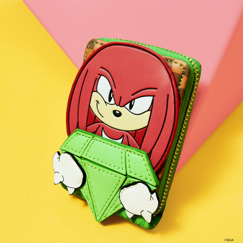 Sonic The Hedgehog Limited Edition Knuckles Emerald Glitter Accordion Wallet LFlifestyle1 view 2