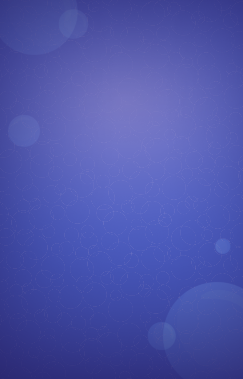 Blue gradient background with overlapping translucent circles and soft glowing bubbles, creating a whimsical underwater-inspired design