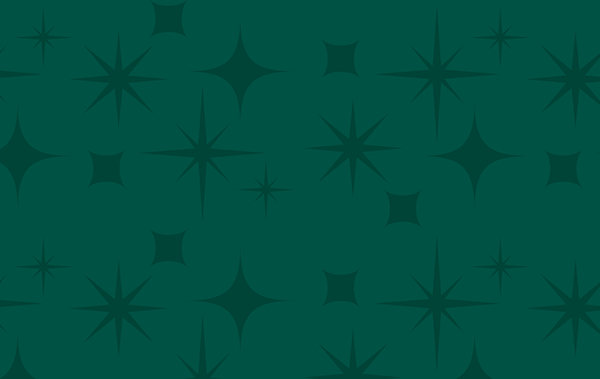 Dark Green background with multi-shaped stars seamless pattern