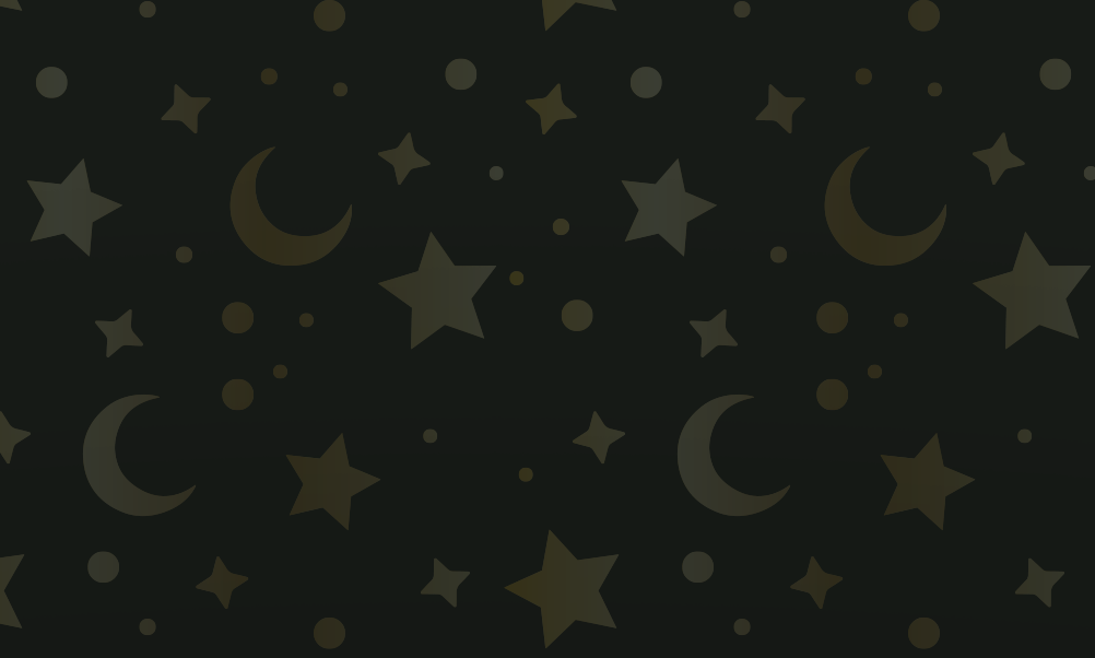 Black background with stars and moon pattern in faded Gold