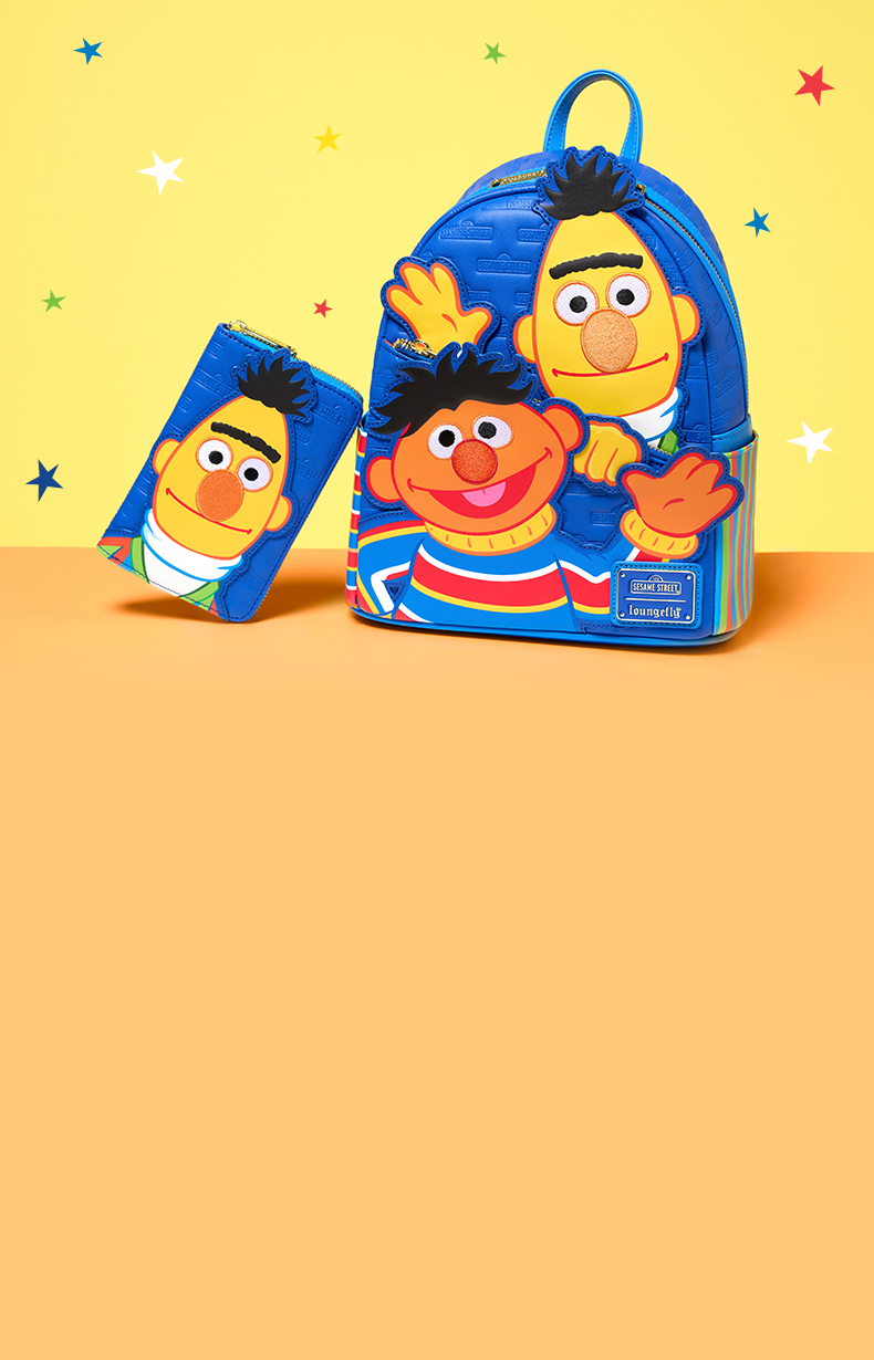 Yellow Orange product background featuring Loungefly Sesame Street exclusives
