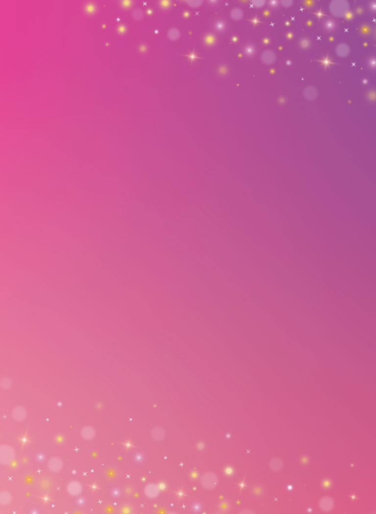 Pink to Purple gradient background with magic sparkles